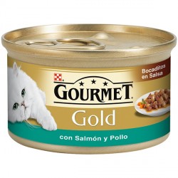 Gold Bocaditos en Salsa con Pollo y Salmon 85 gr 